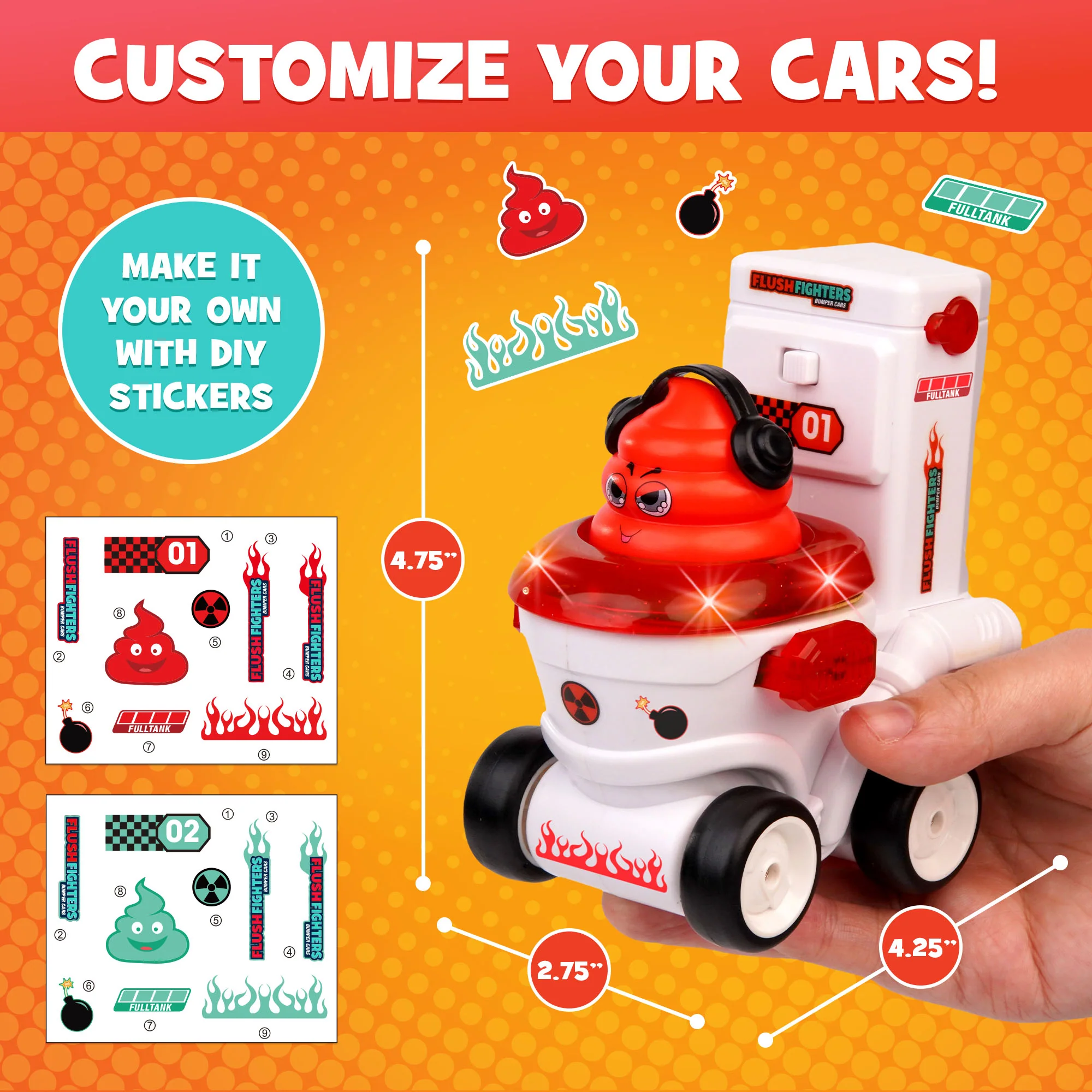 Force1 Flush Fighters Bumper Cars 2pk - Image 3