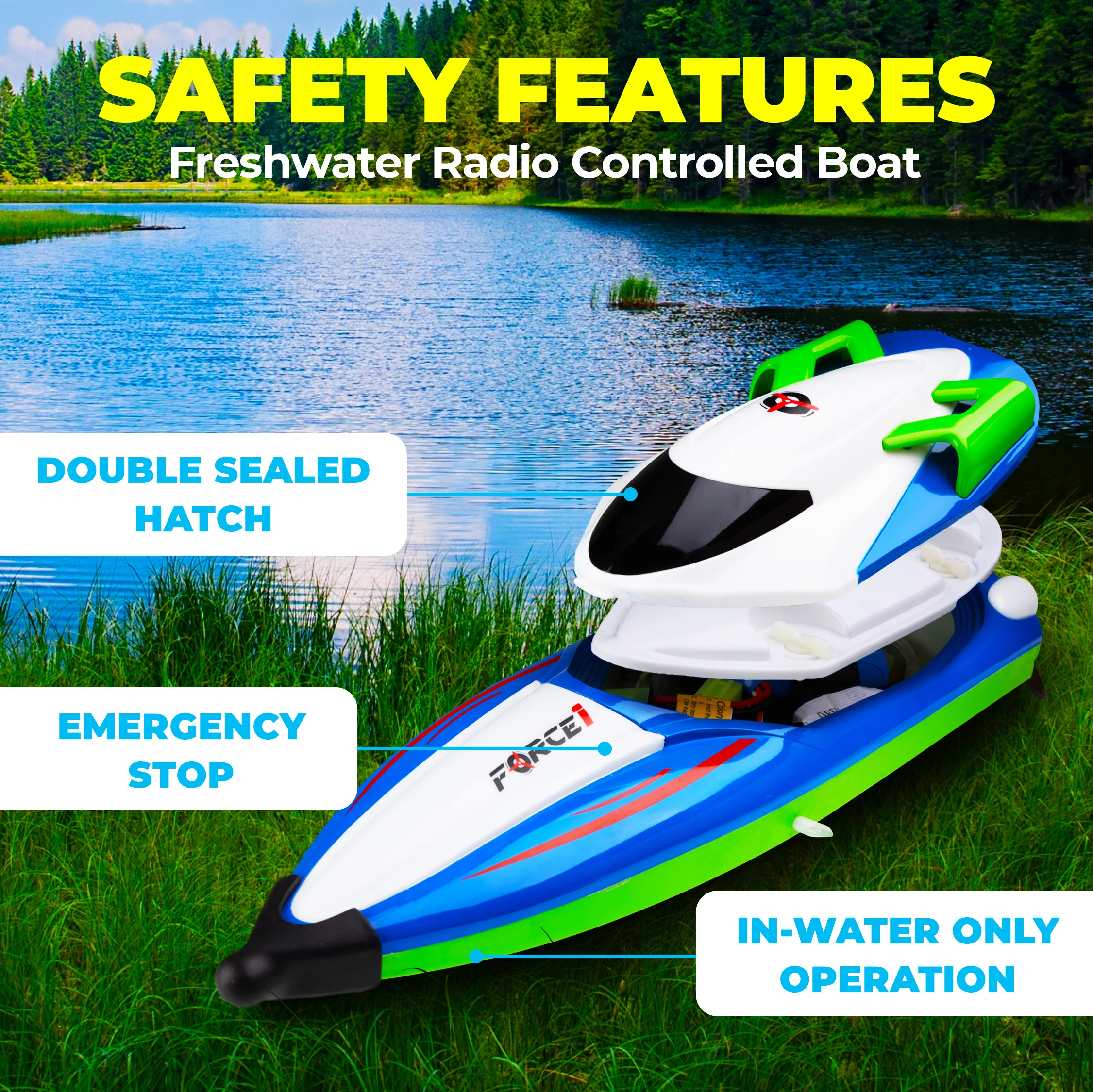 Force1 Velocity X H102 LED RC Boat - Image 6