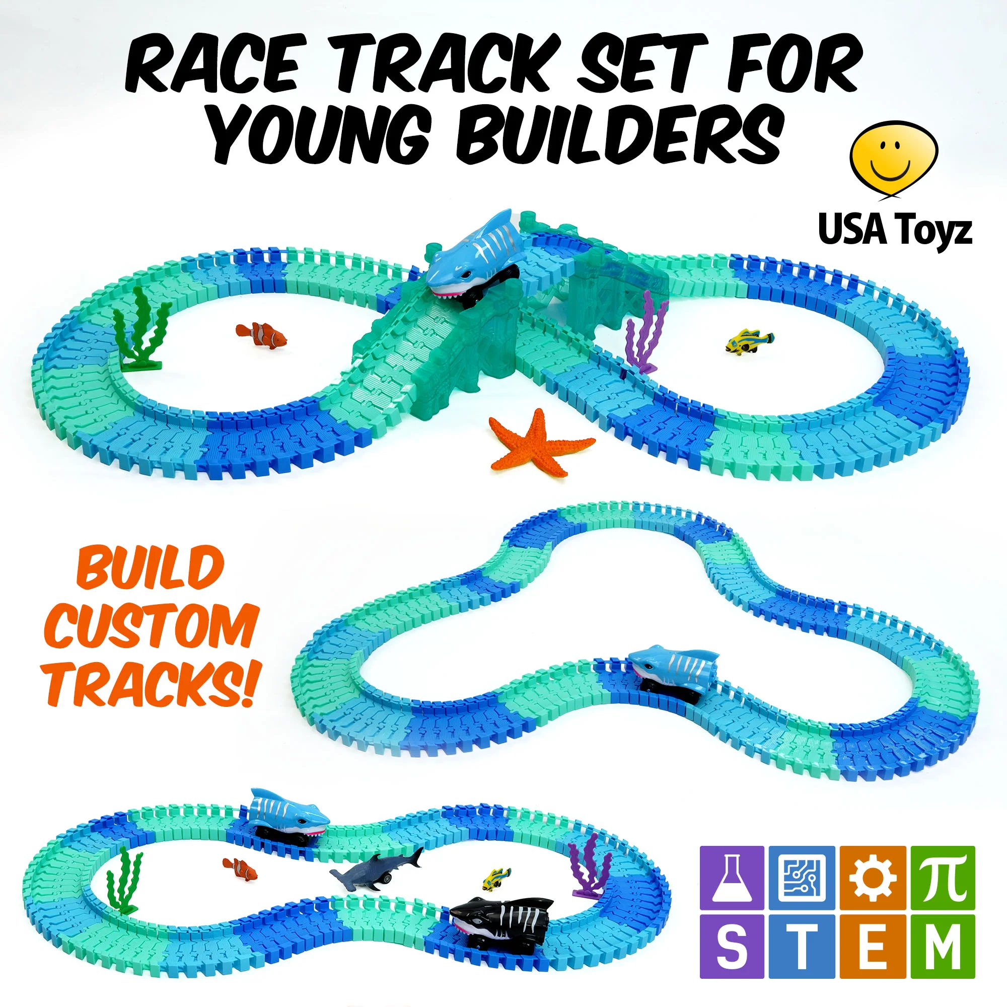 USA Toyz Ocean Race Tracks for Kids- 265pk - Image 4