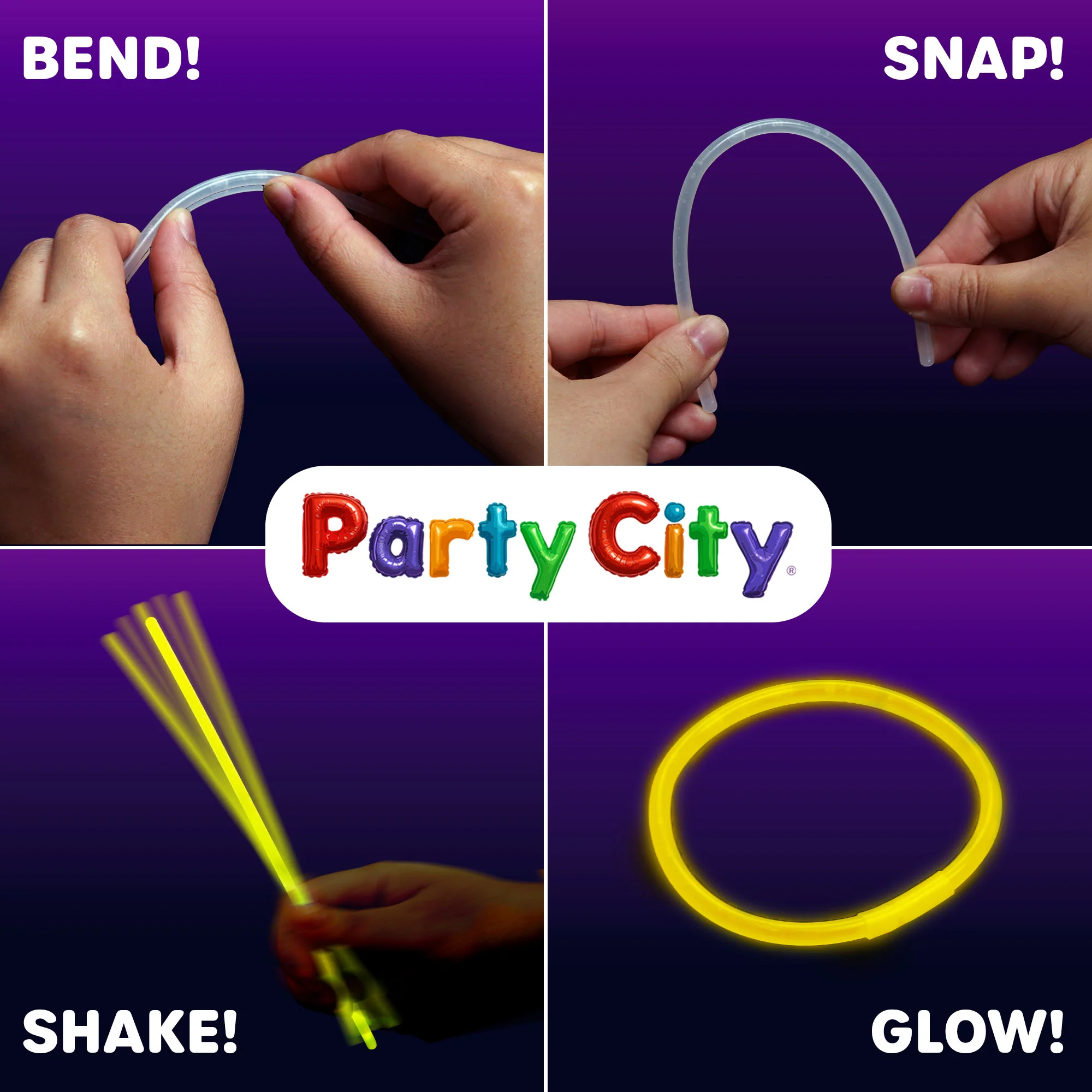Party City 8" Bendable Glow Sticks Bulk Party Pack - 200pk - Image 4