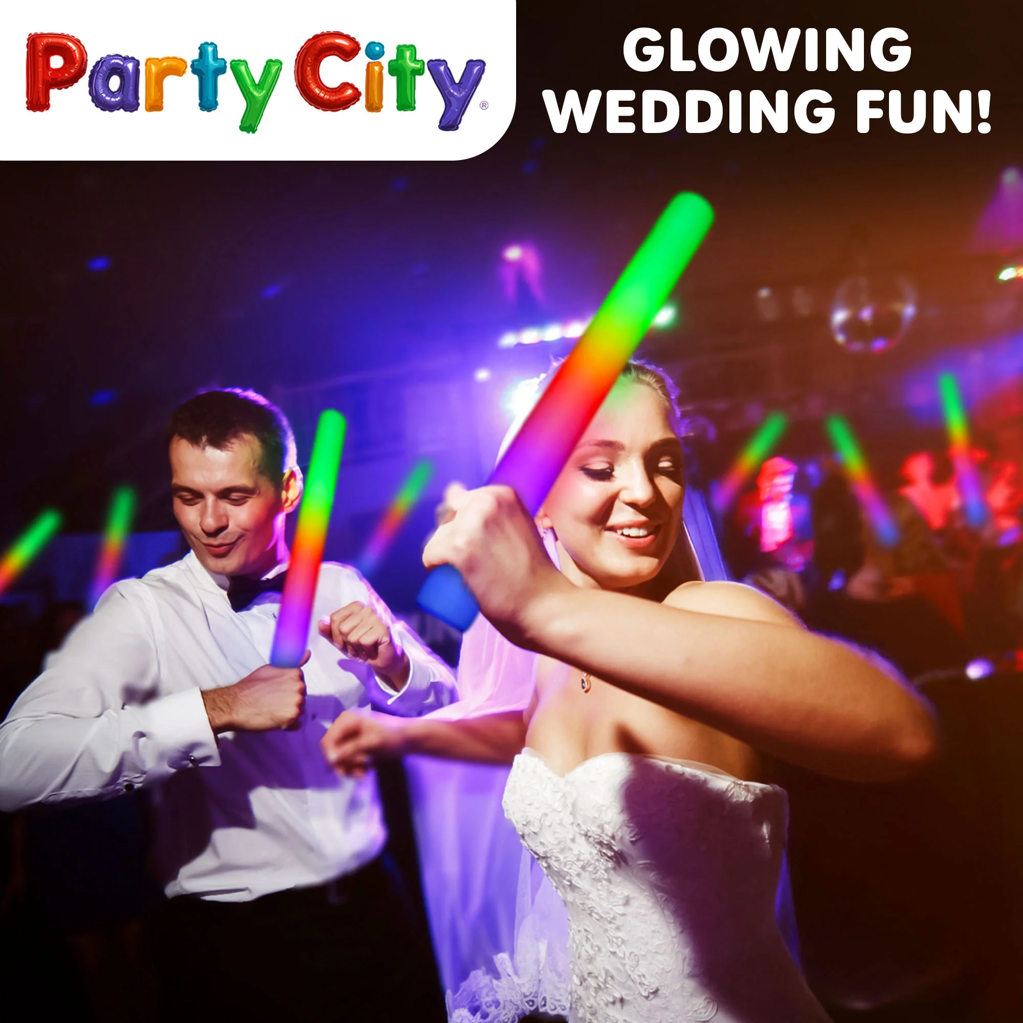 Party City LED Foam Light Up Glow Sticks- 48pk - Image 7