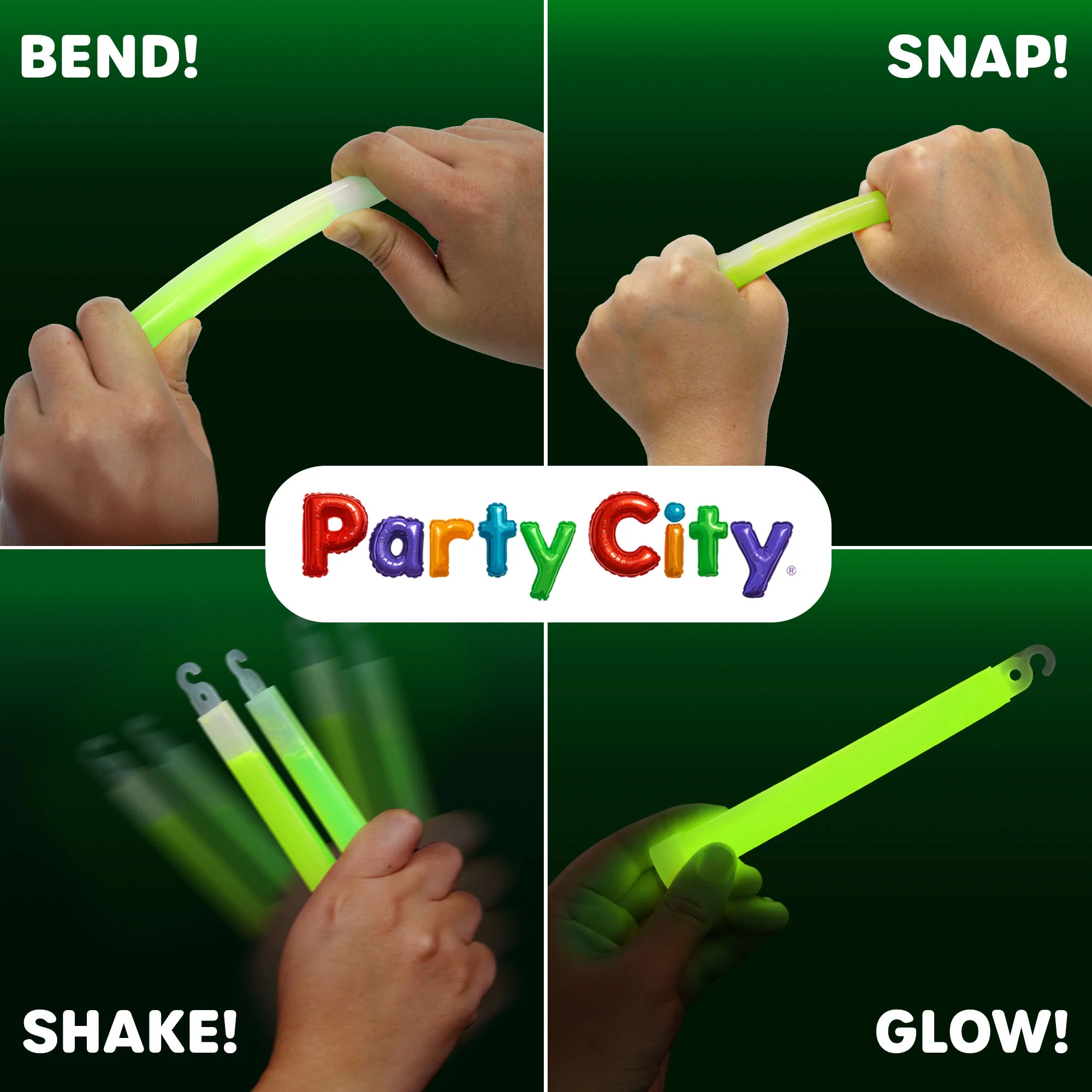 Party City 6" Glow Sticks Bulk Pack Green - 25pk - Image 5