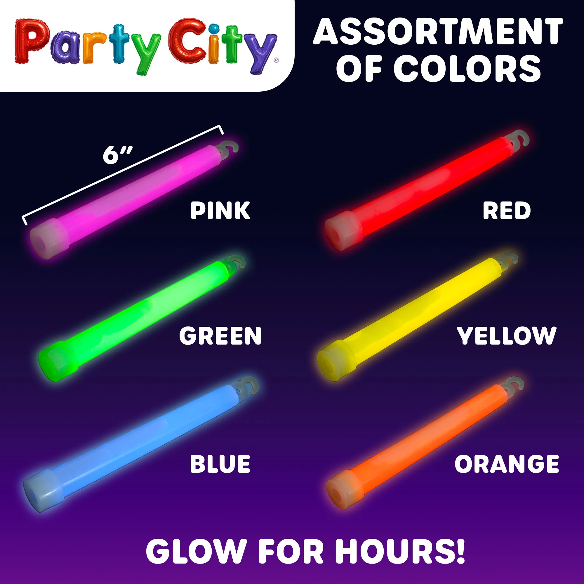 Party City 6" Glow Sticks Bulk Pack Multicolor - 25pk - Image 4