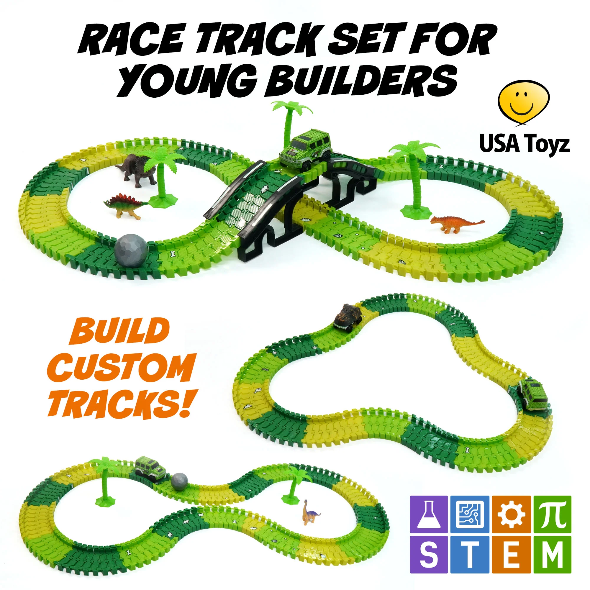 USA Toyz Dinosaur Race Tracks for Kids- 262pk - Image 3