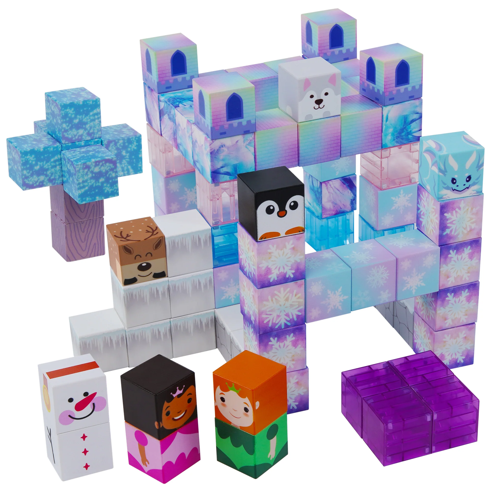 USA Toyz Blocchi Frosted Fairytale Magnetic Building Blocks Set Of 84pc - Image 10