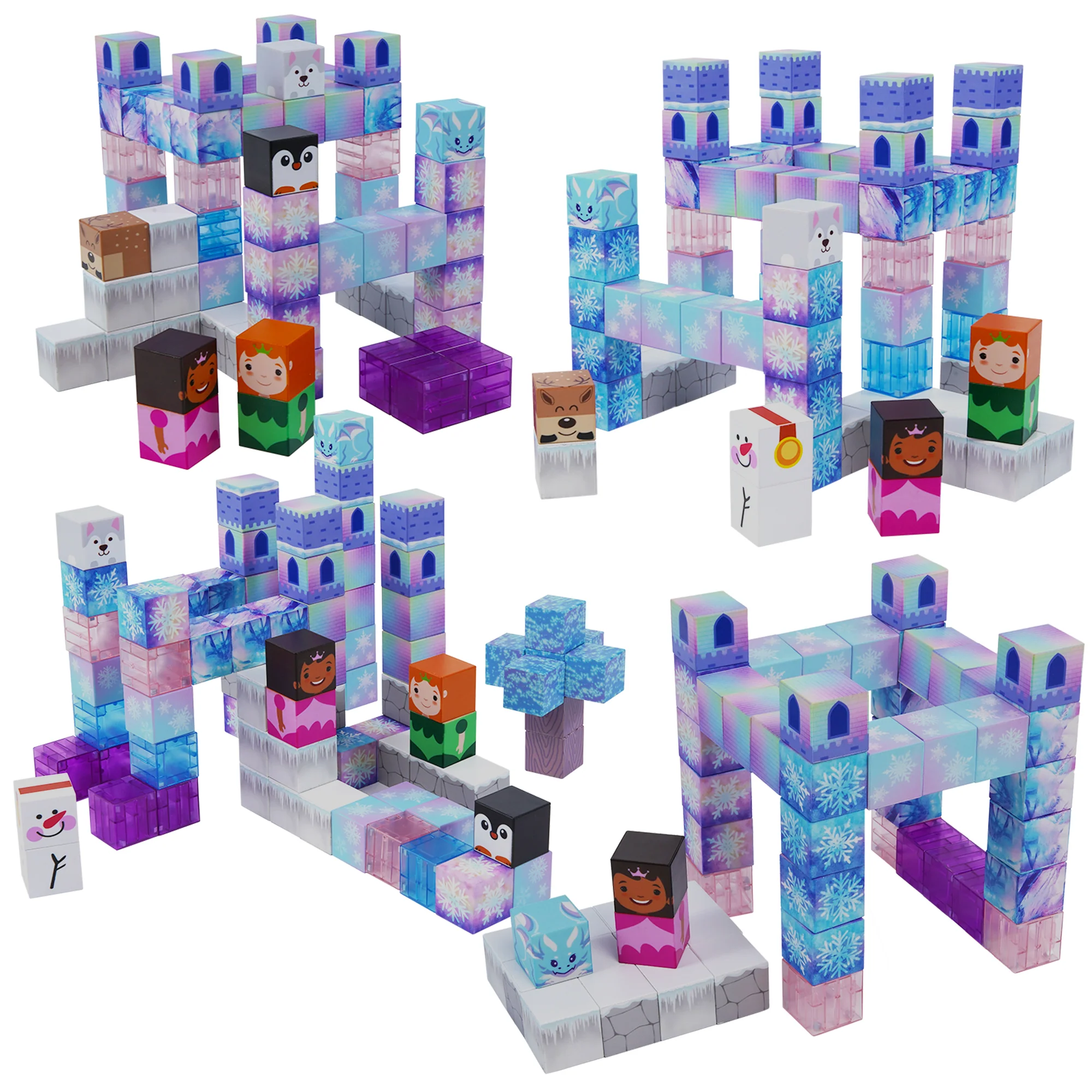 USA Toyz Blocchi Frosted Fairytale Magnetic Building Blocks Set Of 84pc - Image 11