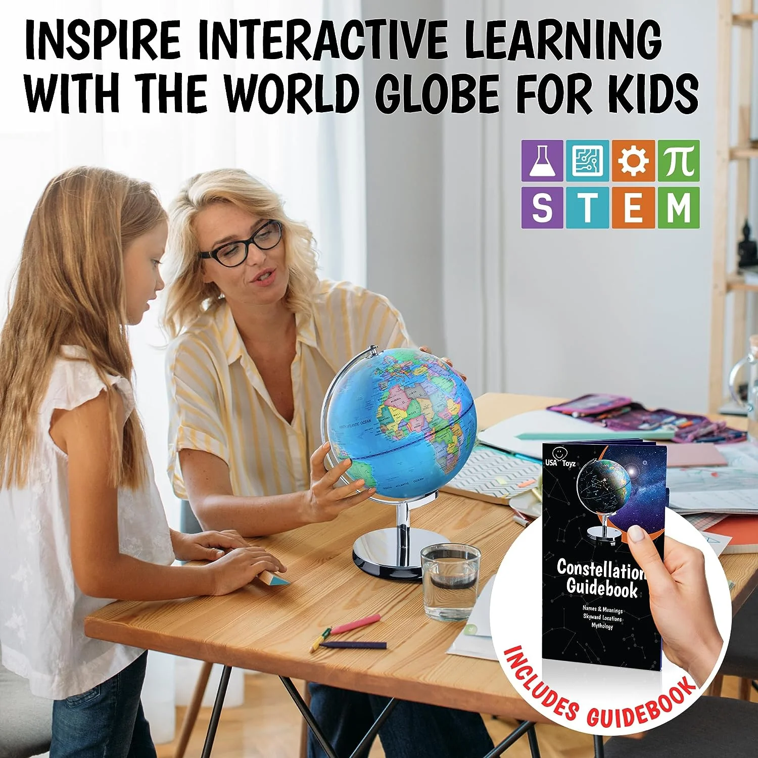 USA Toyz Illuminated Globe for Kids Learning - 7.2" Diameter - Image 3