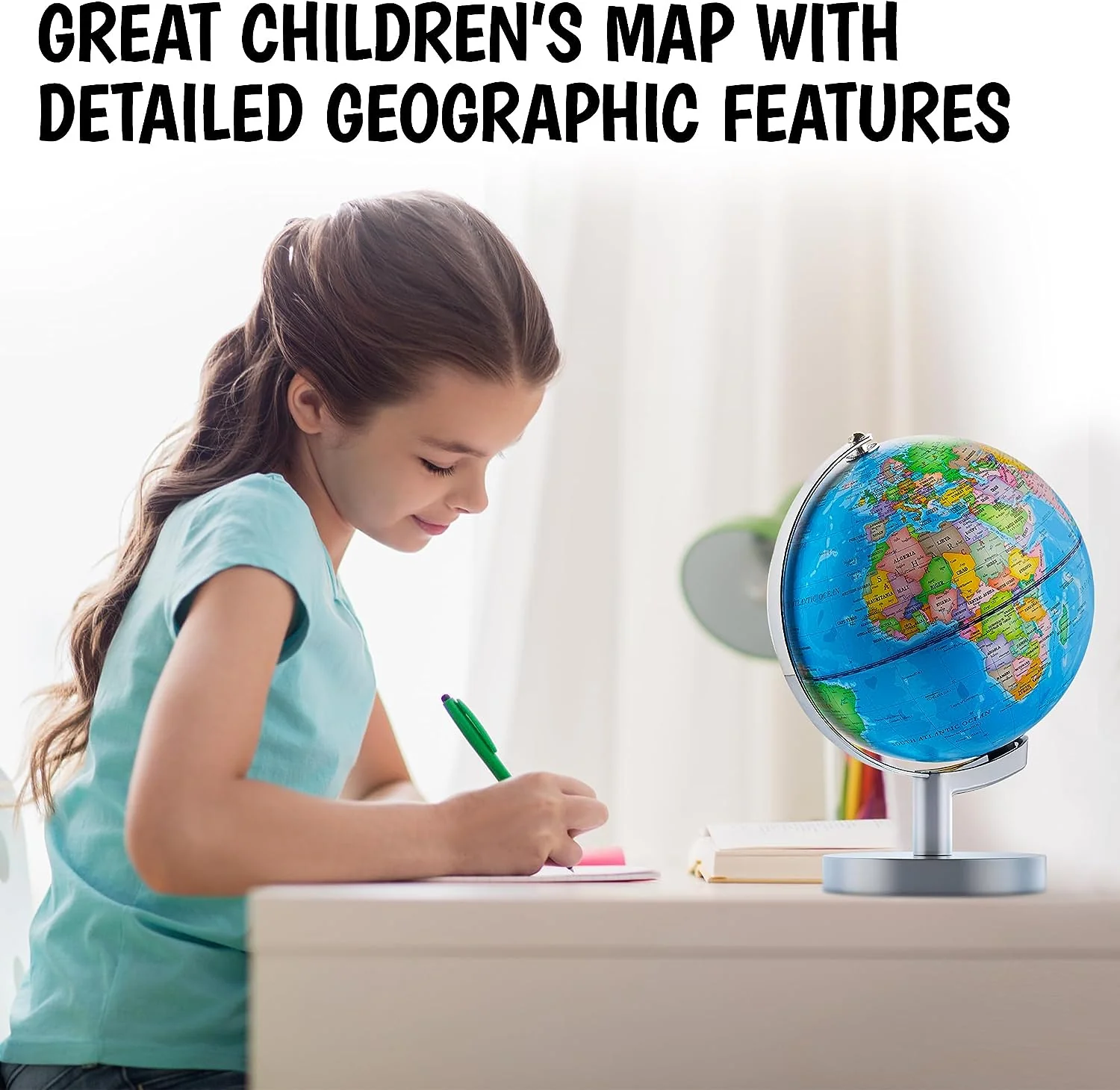 USA Toyz Illuminated Globe for Kids Learning - 7.2" Diameter - Image 7