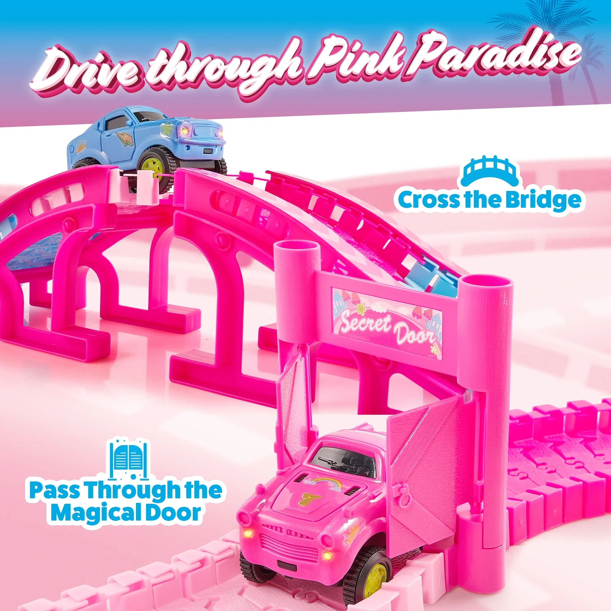 USA Toyz Pink Paradise Adventure Tracks 225 Piece - Image 5