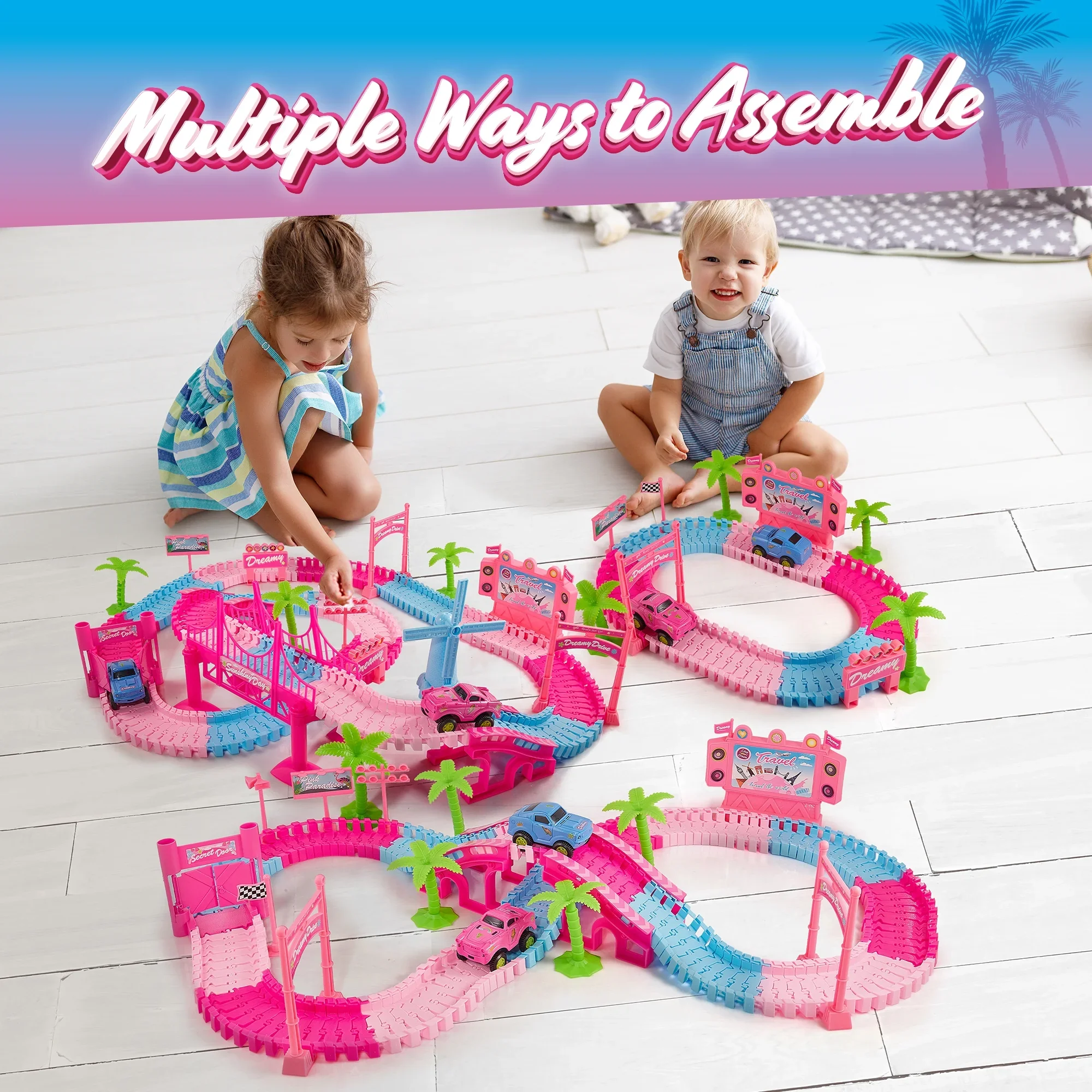USA Toyz Pink Paradise Adventure Tracks 225 Piece - Image 6