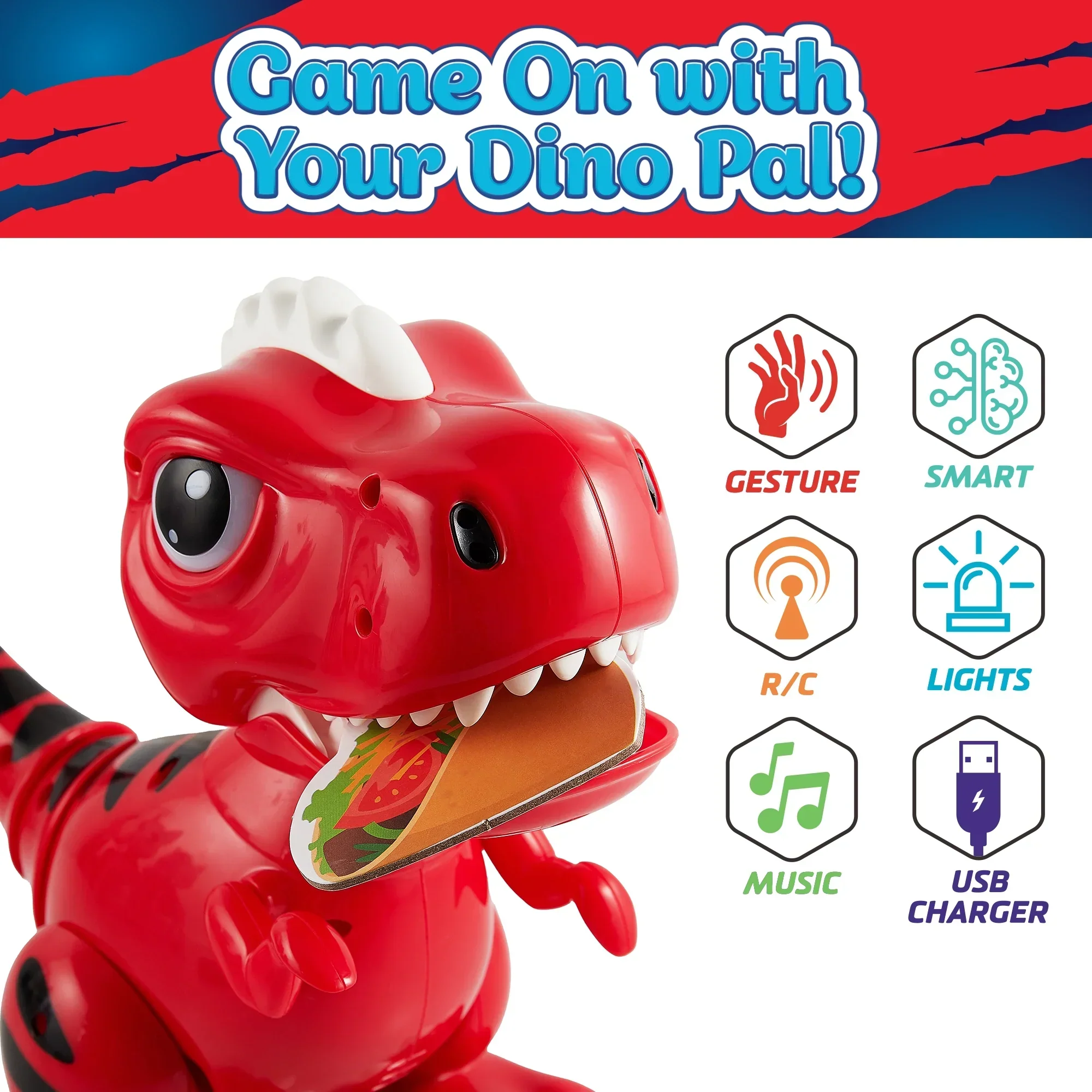 USA Toyz Robot Pets T-Rex Dinosaur Toy - Red - Image 4