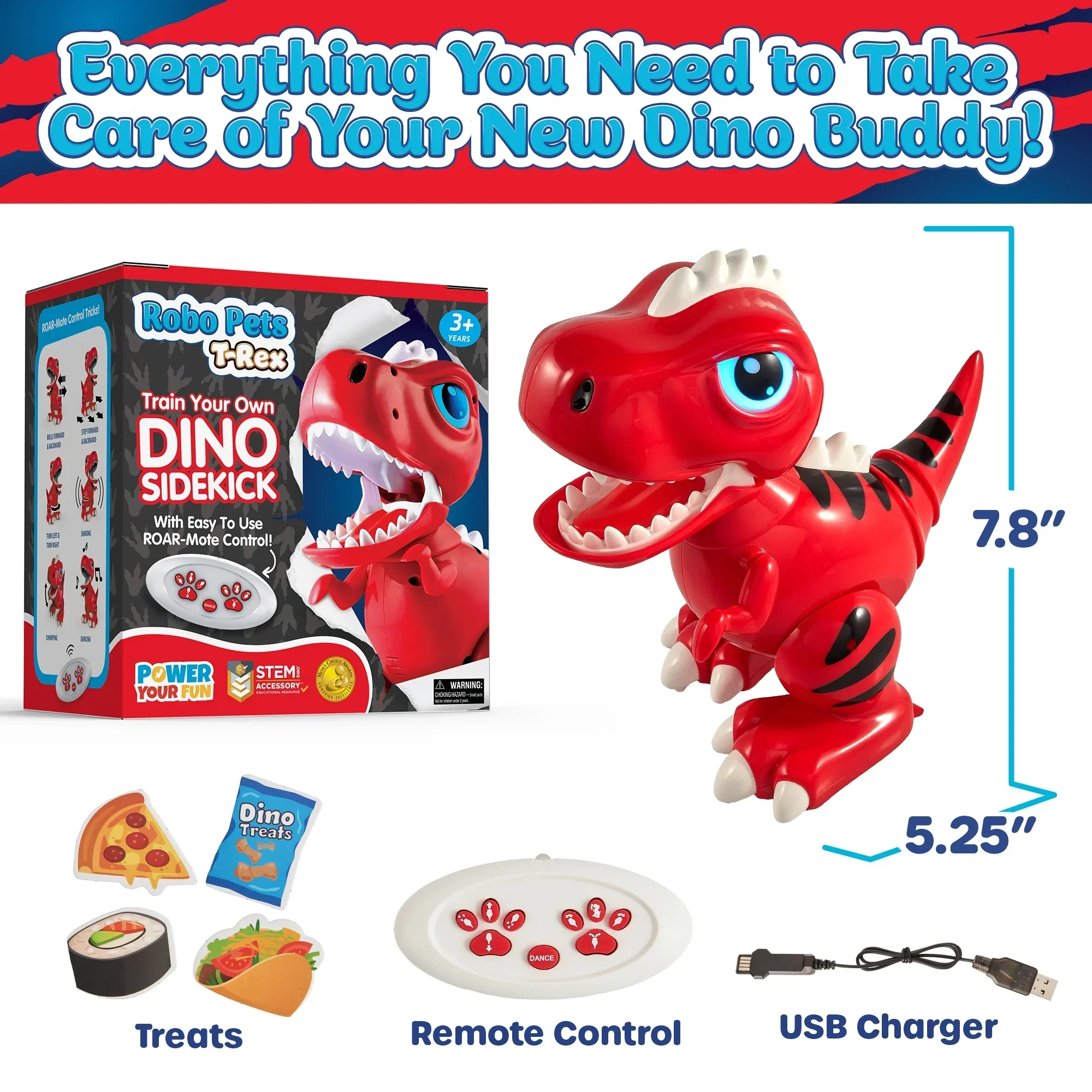 USA Toyz Robot Pets T-Rex Dinosaur Toy - Red - Image 7